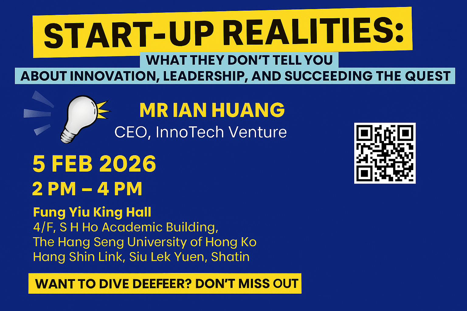 [CIE x SDSC] Start-up Realities: What They Don’t Tell You about Innovation, Leadership and Succeeding the Quest