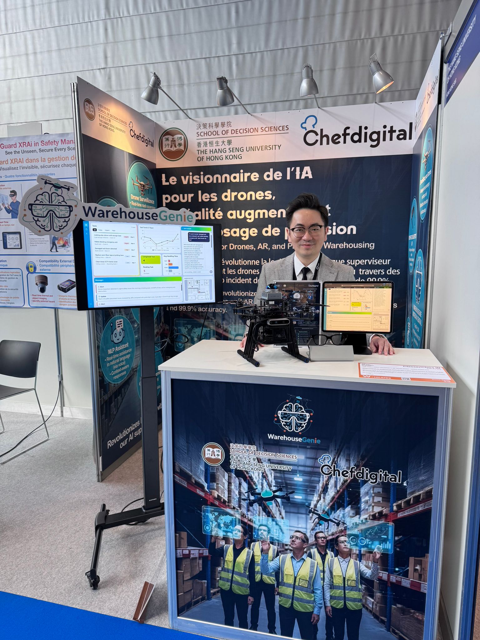Congratulations to Dr HO To Sum, School of Decision Sciences, win Gold Medal with Jury Congratulations at International Exhibition of Inventions Geneva with Hong Kong’s first real-time smart warehouse system integrating AI, drones, and AR